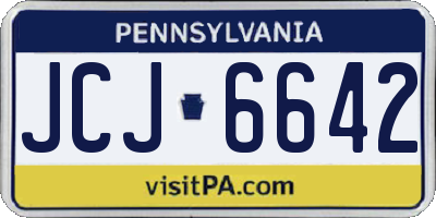 PA license plate JCJ6642