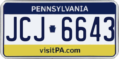 PA license plate JCJ6643
