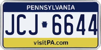 PA license plate JCJ6644