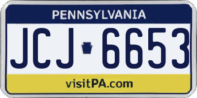 PA license plate JCJ6653