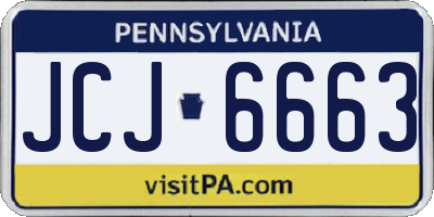 PA license plate JCJ6663