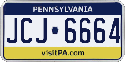 PA license plate JCJ6664