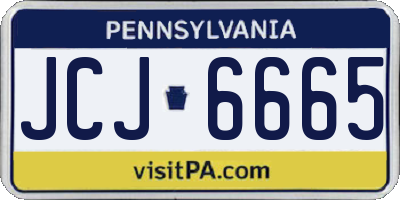 PA license plate JCJ6665