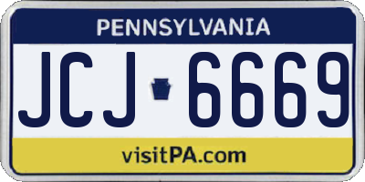 PA license plate JCJ6669