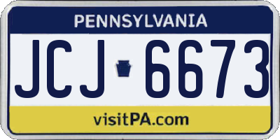 PA license plate JCJ6673