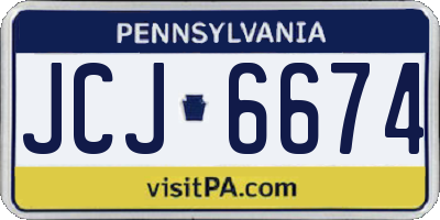 PA license plate JCJ6674