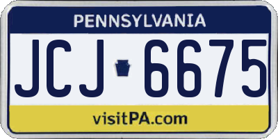 PA license plate JCJ6675