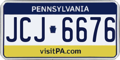 PA license plate JCJ6676