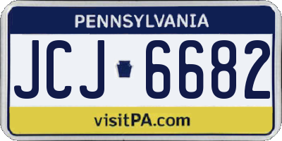 PA license plate JCJ6682