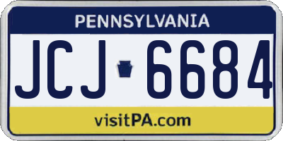 PA license plate JCJ6684