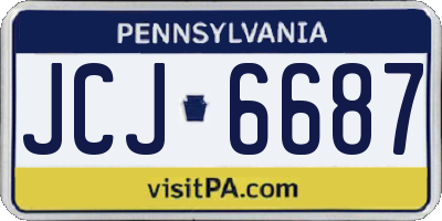 PA license plate JCJ6687