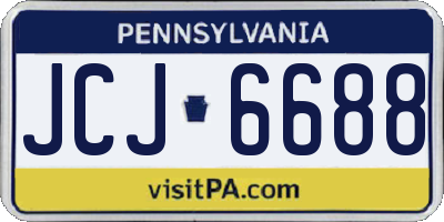 PA license plate JCJ6688
