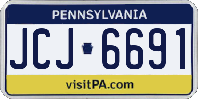 PA license plate JCJ6691