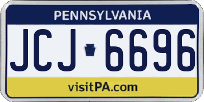 PA license plate JCJ6696