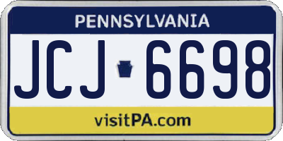 PA license plate JCJ6698
