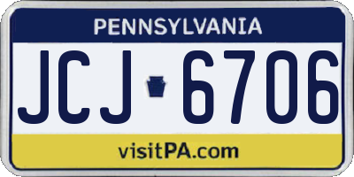 PA license plate JCJ6706