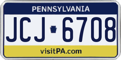 PA license plate JCJ6708