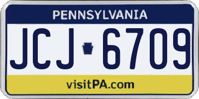 PA license plate JCJ6709