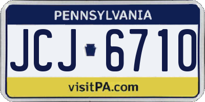 PA license plate JCJ6710