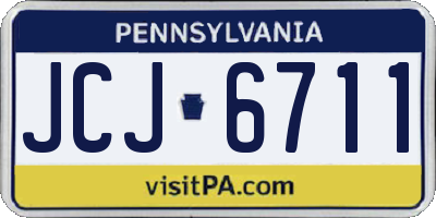 PA license plate JCJ6711