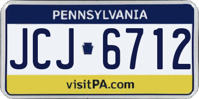 PA license plate JCJ6712