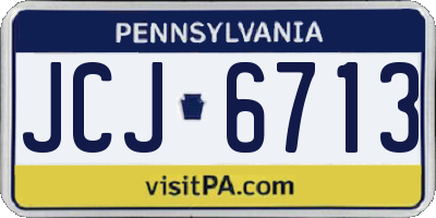 PA license plate JCJ6713