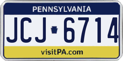 PA license plate JCJ6714