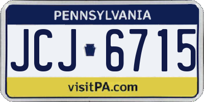 PA license plate JCJ6715
