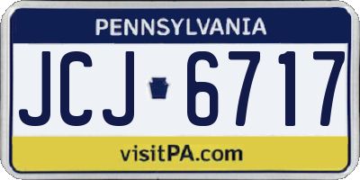 PA license plate JCJ6717