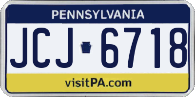 PA license plate JCJ6718