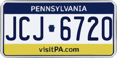 PA license plate JCJ6720