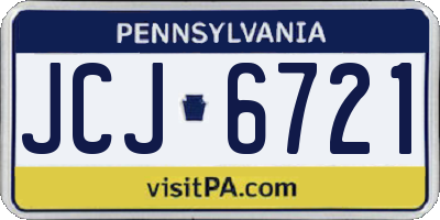 PA license plate JCJ6721
