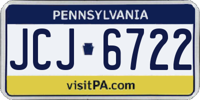 PA license plate JCJ6722
