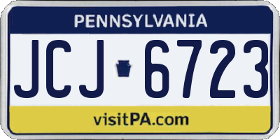 PA license plate JCJ6723