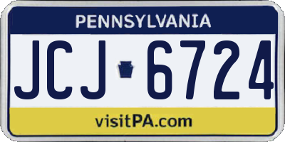 PA license plate JCJ6724