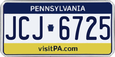 PA license plate JCJ6725
