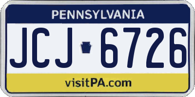 PA license plate JCJ6726