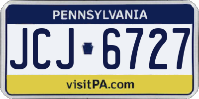 PA license plate JCJ6727
