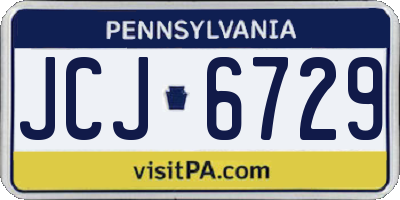 PA license plate JCJ6729