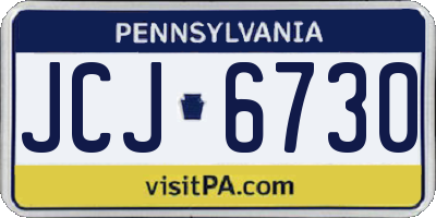 PA license plate JCJ6730