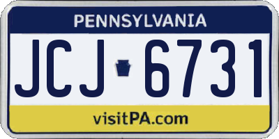 PA license plate JCJ6731