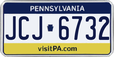 PA license plate JCJ6732