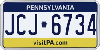 PA license plate JCJ6734