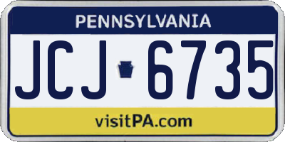 PA license plate JCJ6735