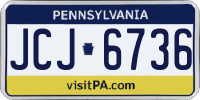 PA license plate JCJ6736