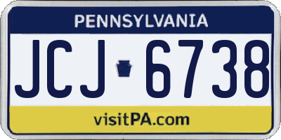 PA license plate JCJ6738