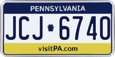 PA license plate JCJ6740