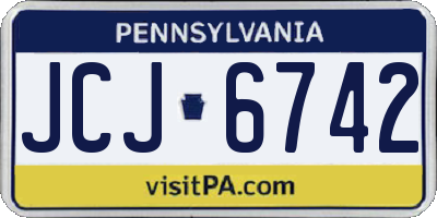PA license plate JCJ6742