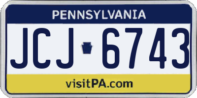 PA license plate JCJ6743