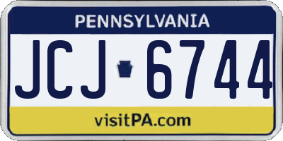 PA license plate JCJ6744